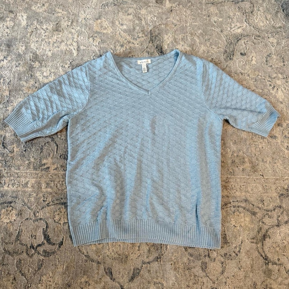 Light Blue Ella Moss V-Neck Top